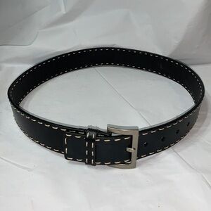 FOLLI Follie Black Bonded leather Belt with silver buckle Size M/L